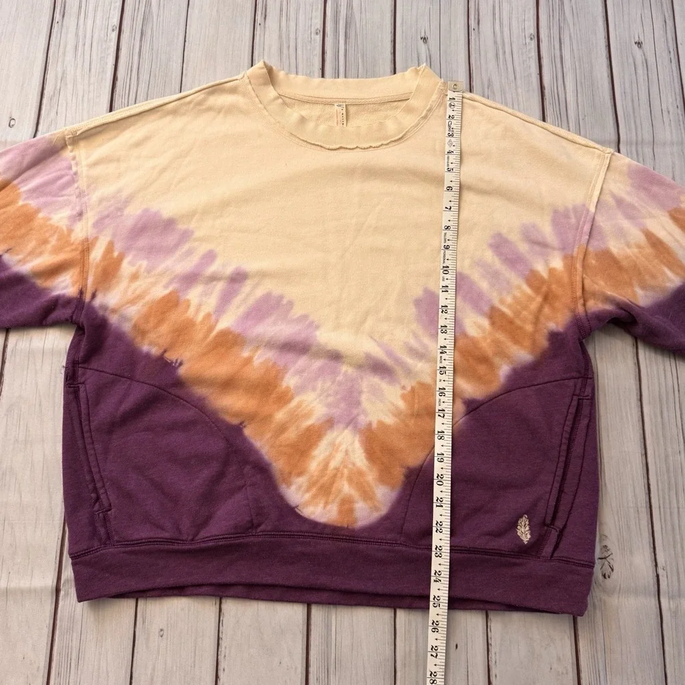 Free People Ombre Tie-Dye Metti Crew‎ Oversized Sweatshirt Size Small /Medium